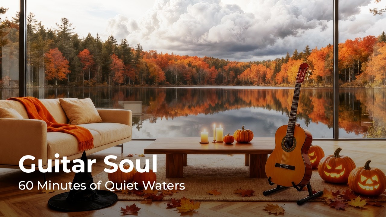 Relaxing Guitar Music 🎃 | Halloween Night – Lake Reflections