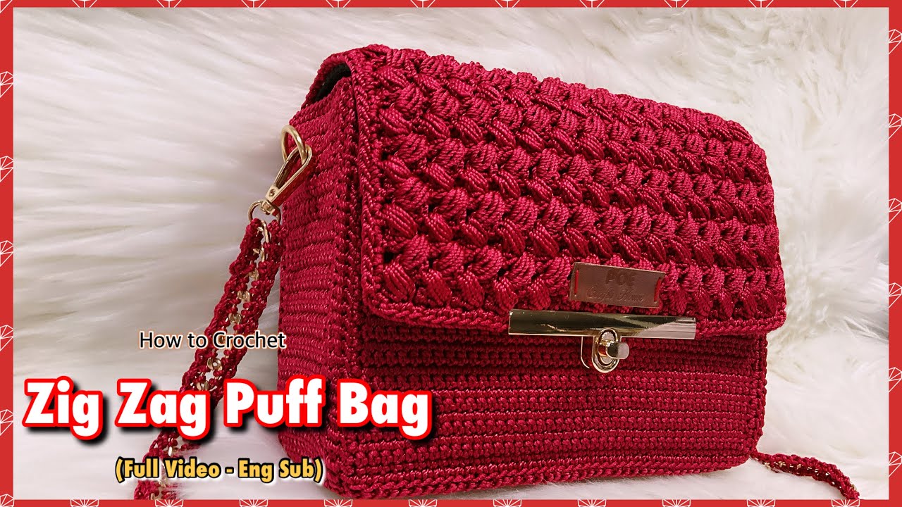 Crochet Zig Zag Puff Bag Video Pattern