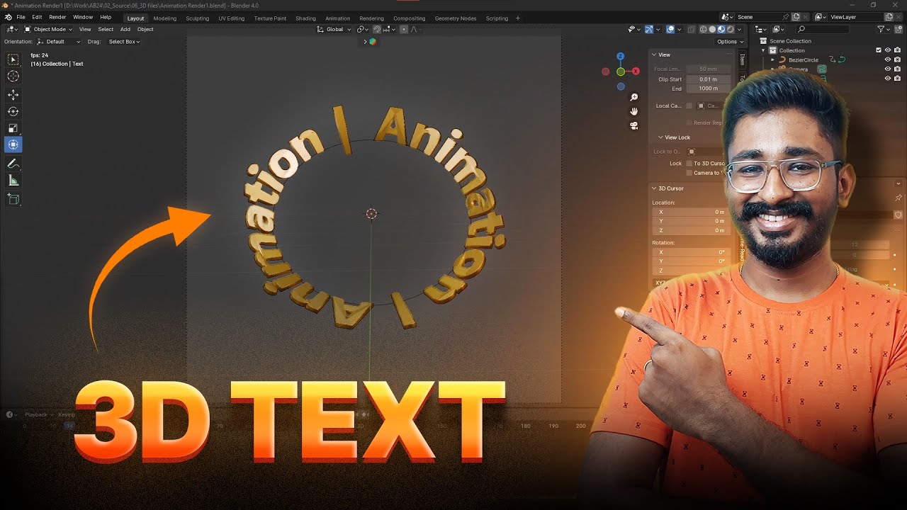 How to do Text Animation in Blender | #BMS EP21 | தமிழ்