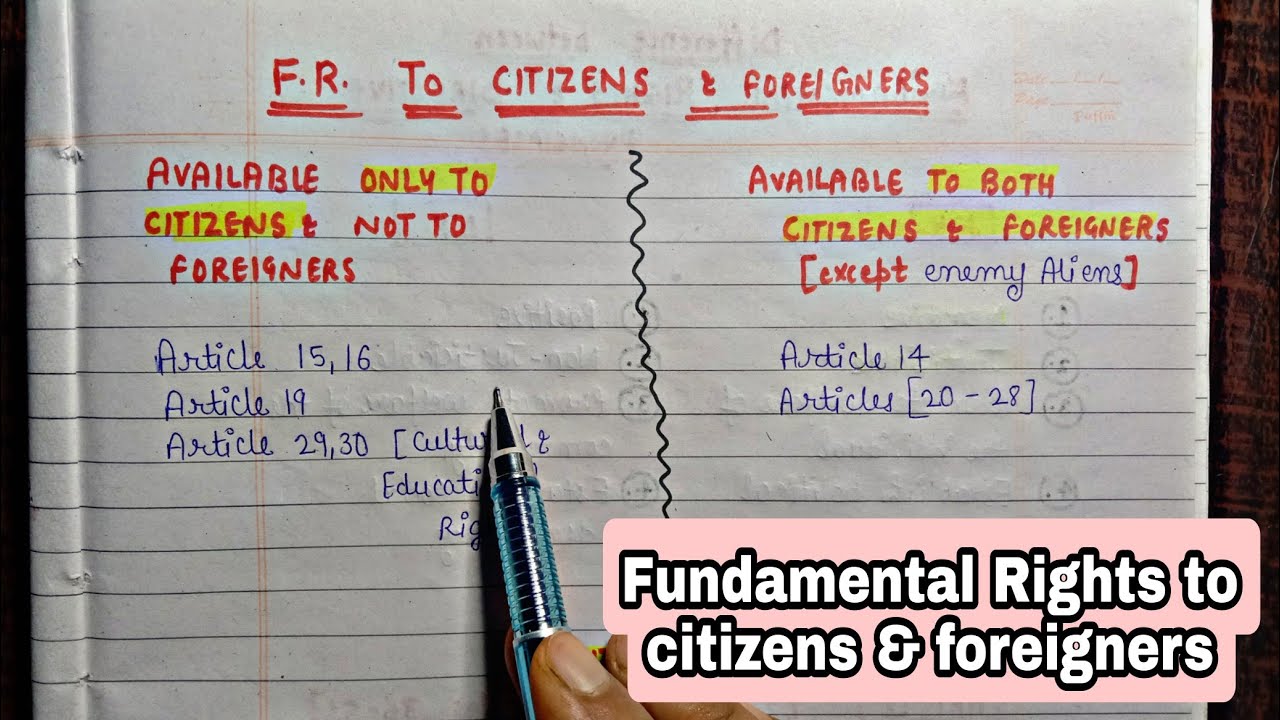 Fundamental Rights to citizens & foreigners || Notes || Lec.20 || Indian Polity ||An Aspirant !