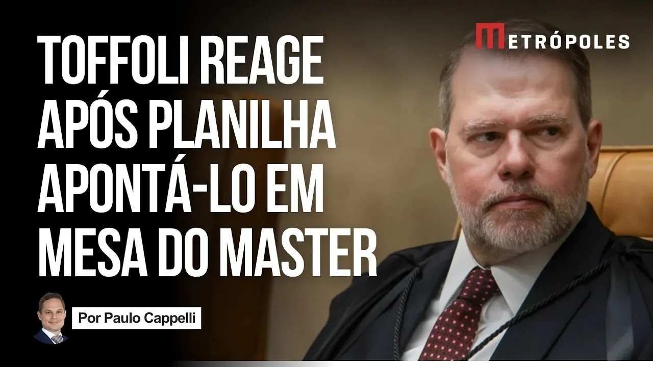 Toffoli se manifesta após planilha apontá-lo em mesa do Banco Master