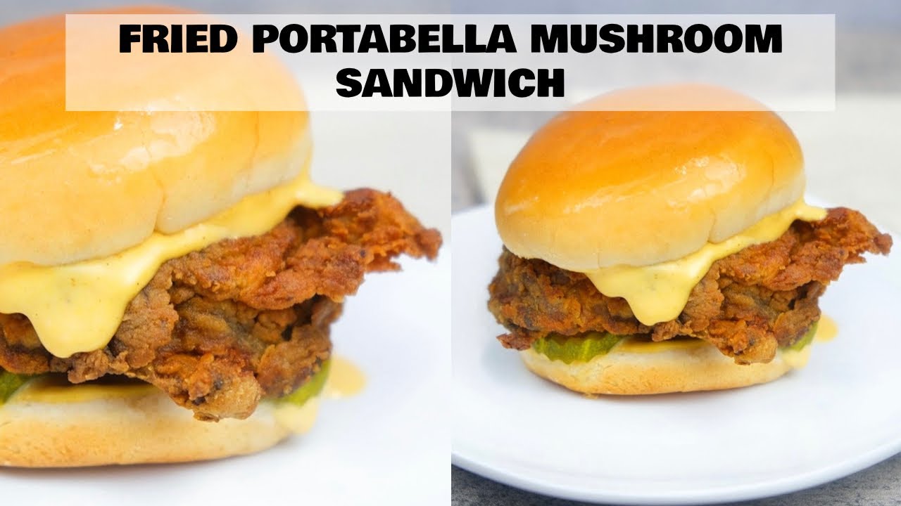 Fried Portabella Mushroom Sandwich + Vegan Chick-fil-a Sauce | Pretty Brown Vegan