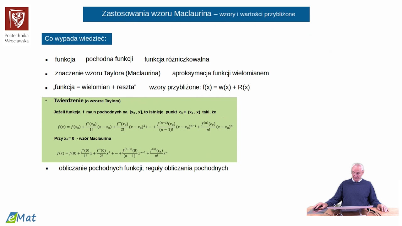 odc. 29 Zastosowania wzoru Maclaurina - wzory i wartości przybliżone