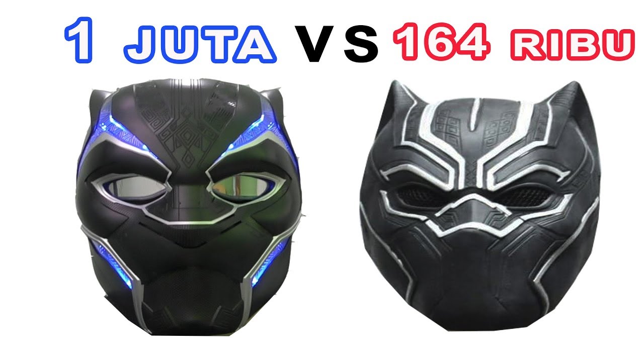 HELM BLACK PANTHER RP 1 JUTA VS TOPENG BLACK PANTHER RP 164 RIBU