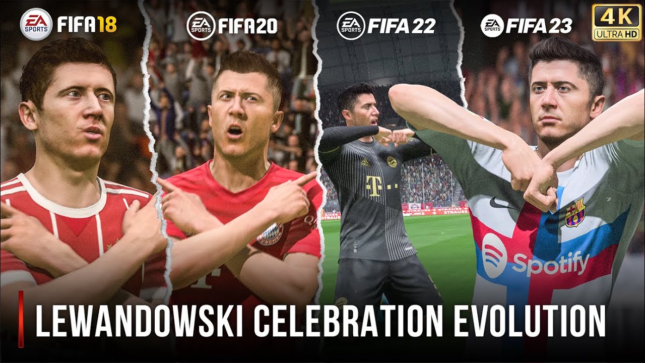Lewandowski Celebration Evolution In FIFA | 18 - 23 | 4K 60FPS