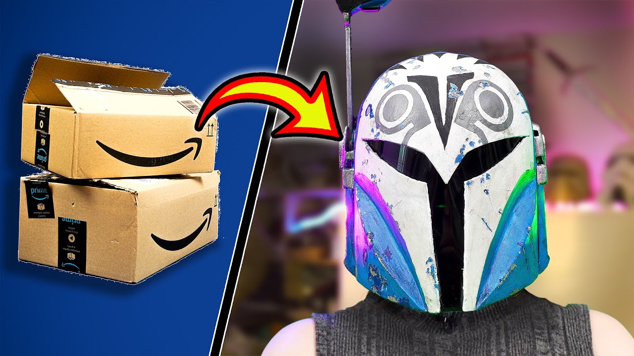 Make an amazing Bo Katan helmet from your cardboard boxes!