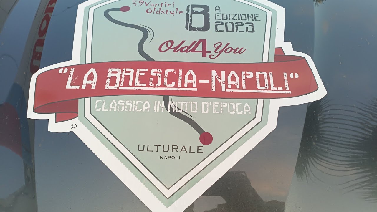 La Brescia Napoli in moto d epoca. - fermata ad Nettuno #GoPro