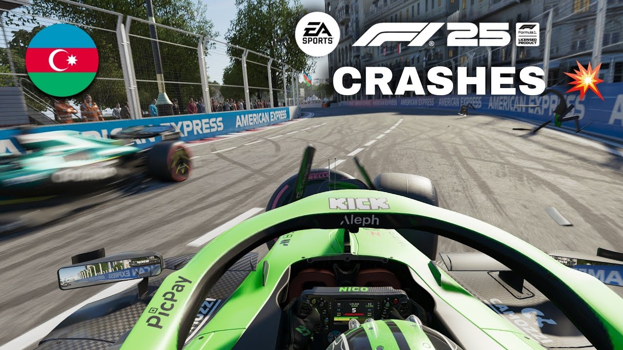 F1 2025 REALISTIC CRASHES BAKU!💥 (BIG DAMAGE MOD)