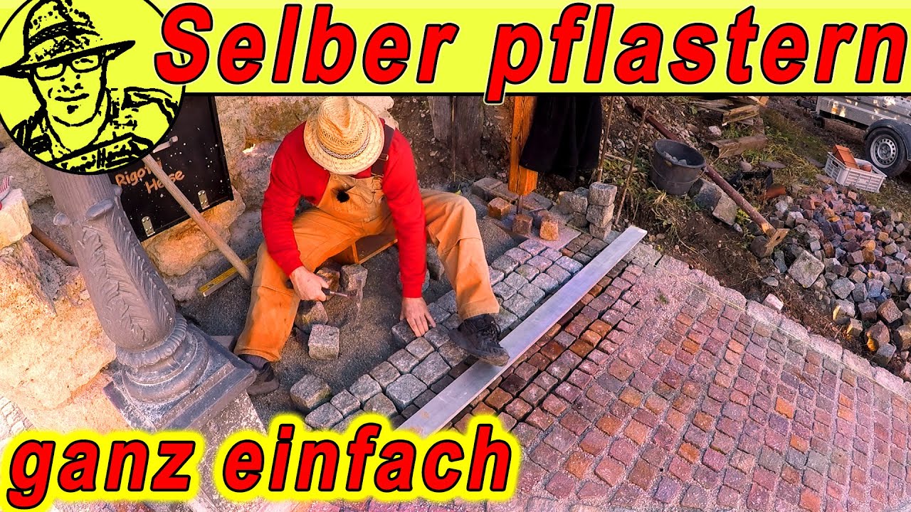 So arbeiten Selbstversorger: Pflastern mit Naturstein - kann jeder selber machen! (Mauerbau Teil 8)