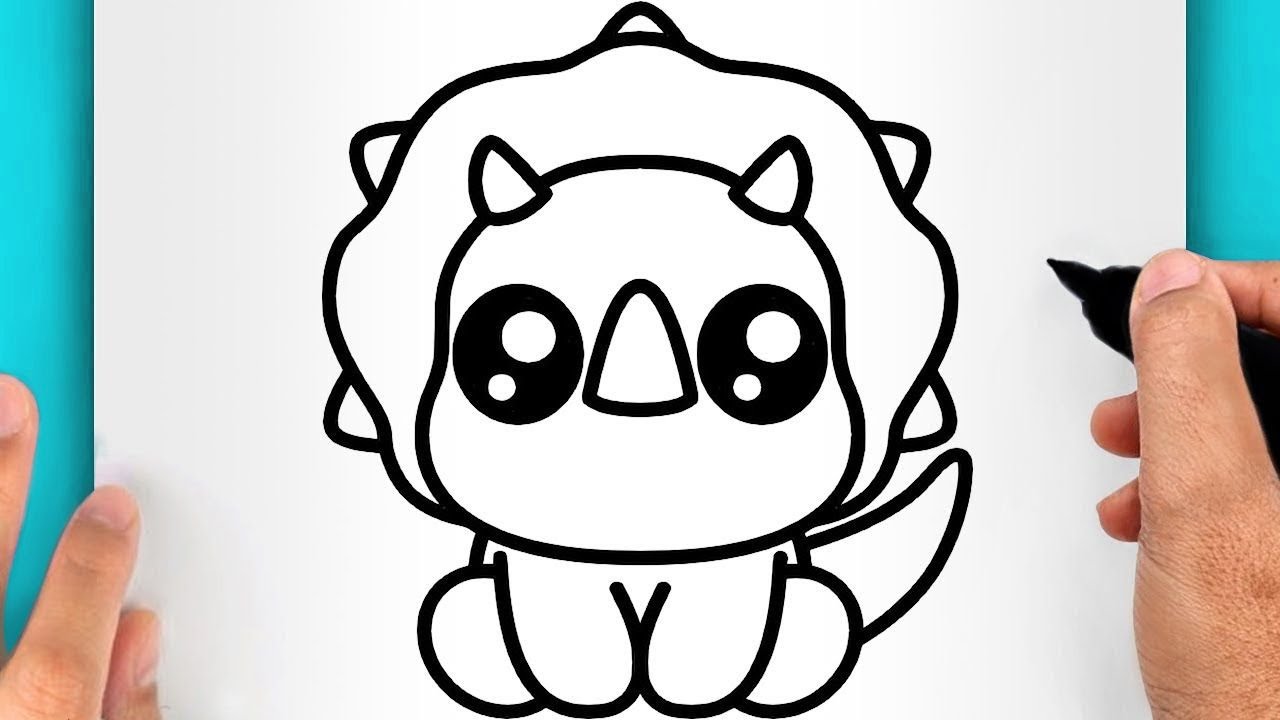 DISEGNI FACILI DA FARE | COME DISEGNARE UN DINOSAURO FACILE (VIDEO DI DISEGNI KAWAII)
