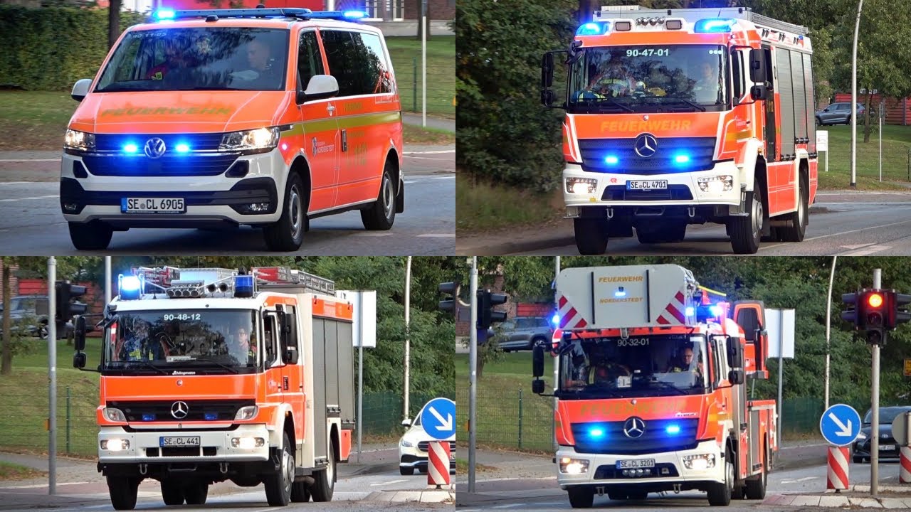 [RAUCHENTWICKLUNG aus WOHNUNG!] - Einsatzfahrten Berufsfeuerwehr + Freiwillige Feuerwehr Norderstedt