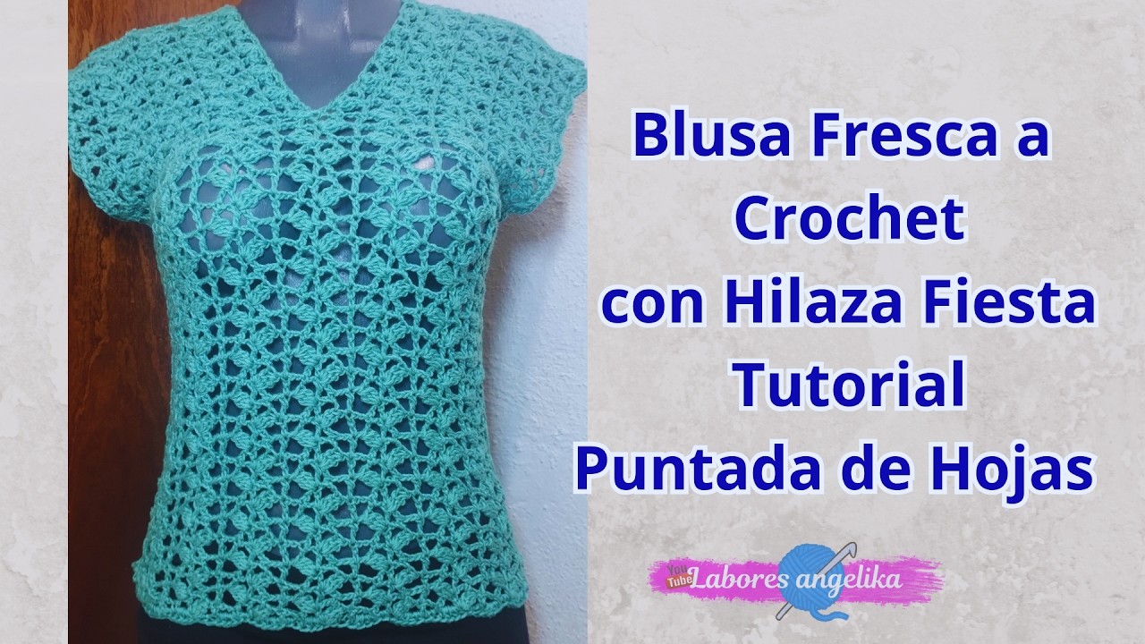 Blusa fresca a crochet con hilaza fiesta #crochet #tutorial #shorts