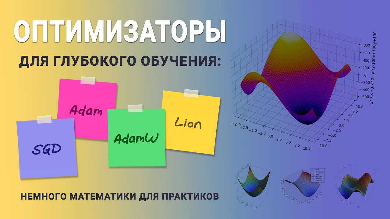 Оптимизаторы для глубокого обучения: SGD, Adam, AdamW и Lion - немного математики для практиков