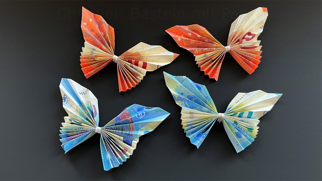 Geldscheine falten Schmetterling 🦋 Einfach Geld falten zur Hochzeit oder Geburtstag