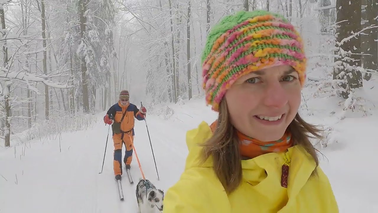 kanukassel-TV: VOGELSBERG-Schneewanderung mit gelegentlichem ADRENALIN-Kick beim SKI-JÖRING