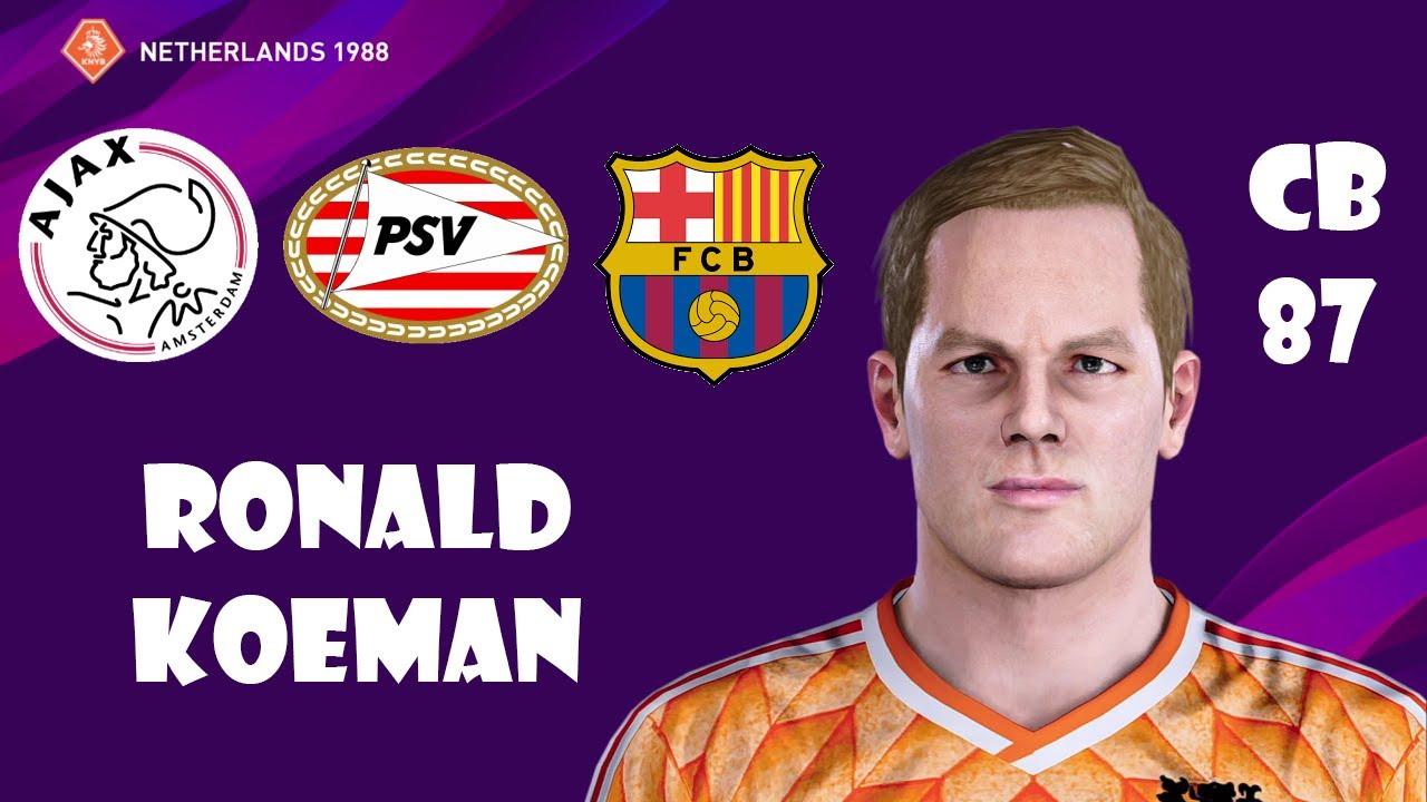 Ronald Koeman eFootball PES Face Build Stats (Netherlands Legend)