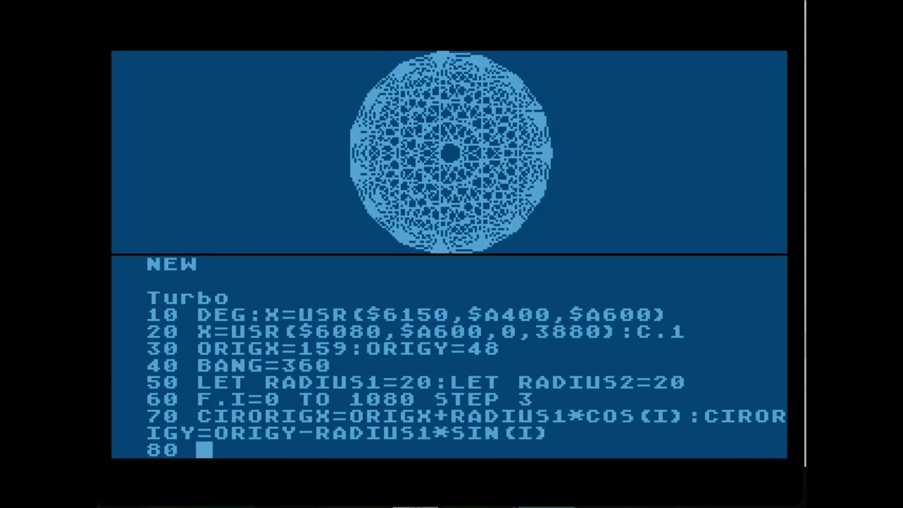 Atari 8-bit Turbo Basic/Graphics 8 split-screen demo