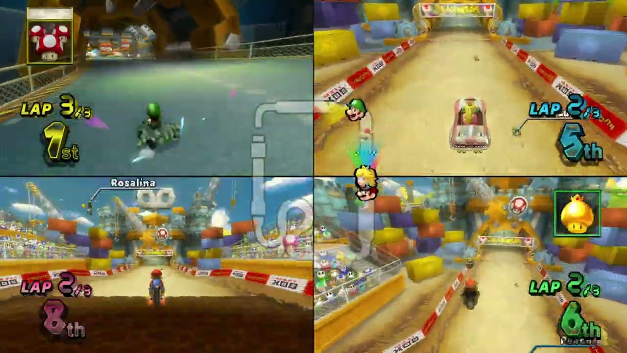Mario Kart Wii ✦ 4 Players #507 (3 Tracks) Mirror