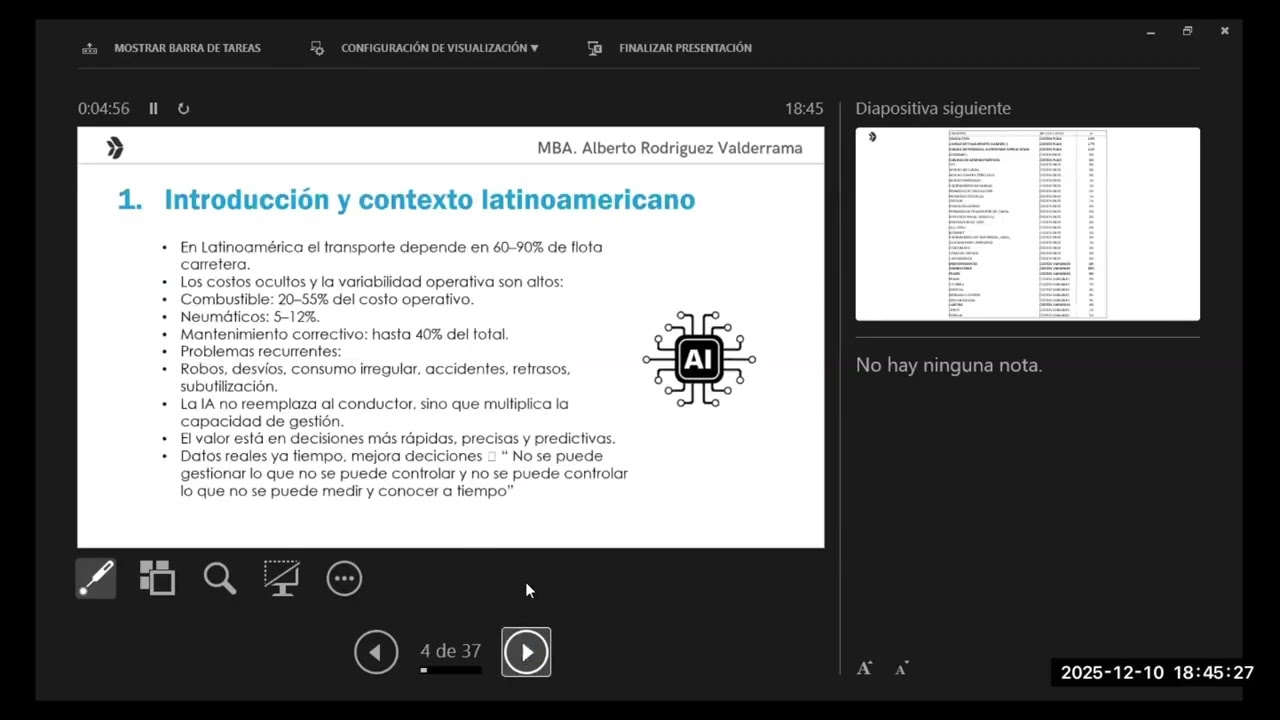 Aplicación de IA para la gestión de flota | Conferencia | Transporte de carga
