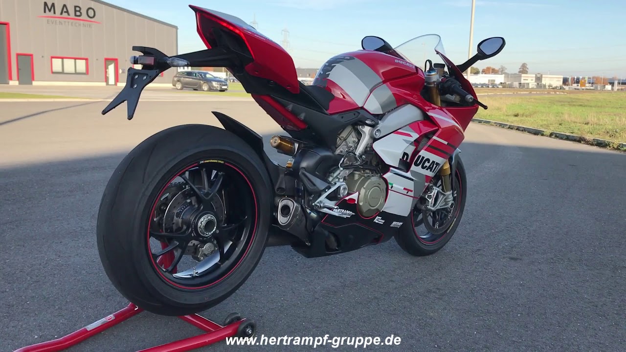 Ducati V4 S Akraprovic Exhaust Sound No DB Killer Moto GP Design by Hertrampf