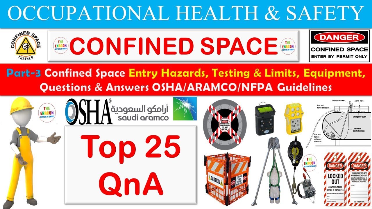 Part 3: Confined Space: Hazards, Testing & Limits, Equipment, QnA from OSHA/ARAMCO/NFPA Guidelines
