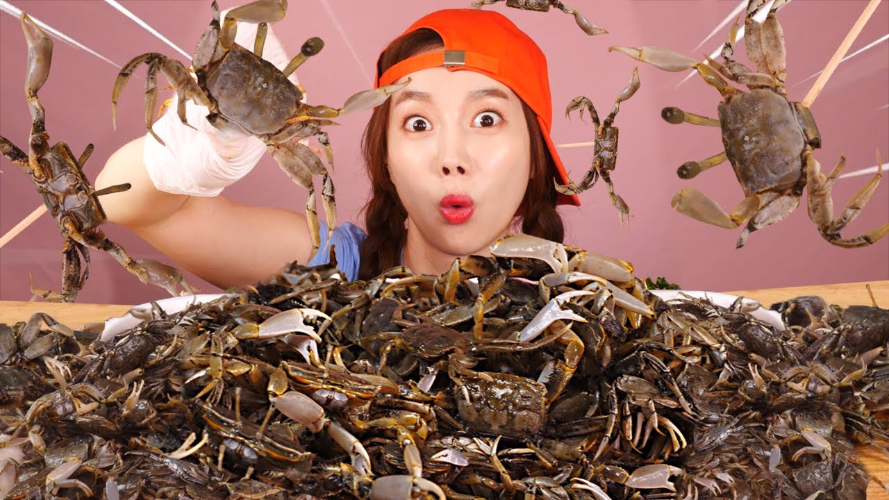 RUS SUB) краб есть hundreds of freshwater crab fry🦀Mukbang ASMR eatingsound Ssoyoung