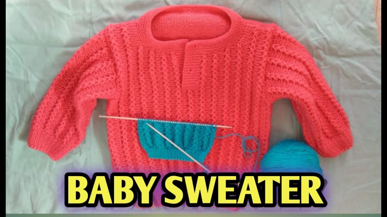 Knitting Baby Sweater | Front Open Baby Cardigan With Squirrel Design | Knitting Round Neck Cardigan