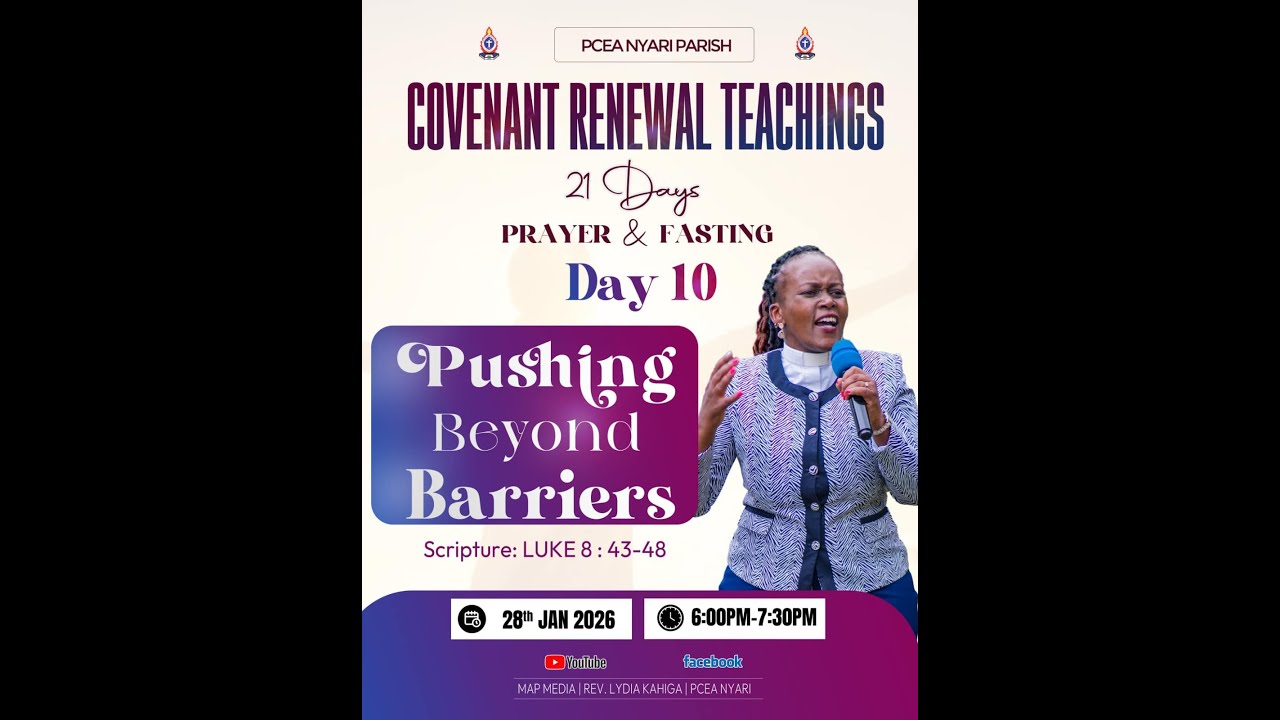PUSHING BEYOND BARIERS  || COVENANT RENEWAL || REV LYDIA KAHIGA || PCEA NYARI PARISH NAIROBI