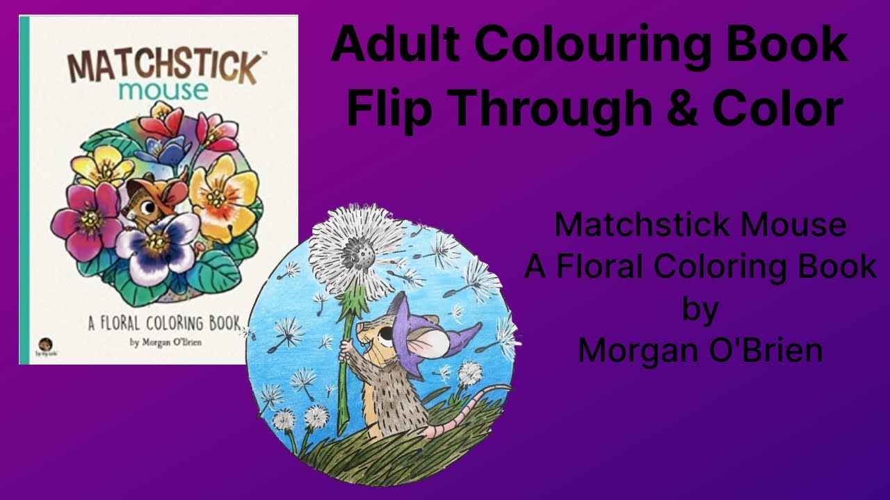 Adult Colouring Book Flip Through and Color - Matchstick Mouse Floral Coloring Book - Morgan O'Brien