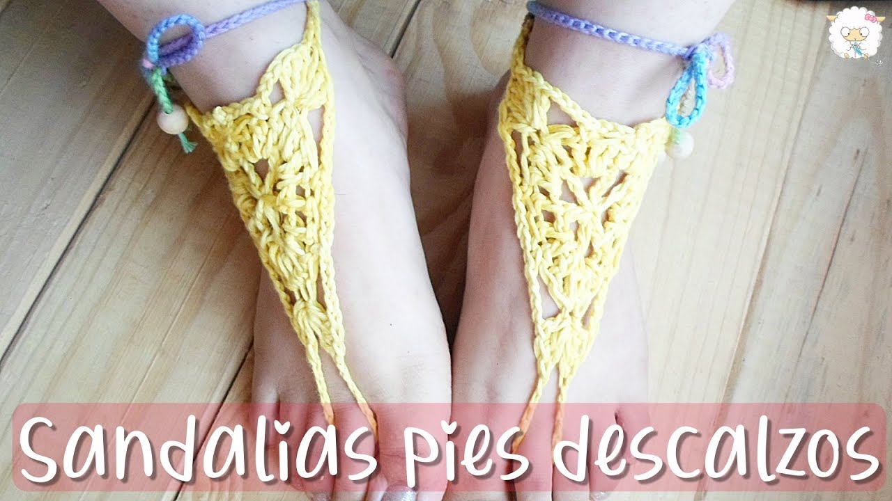 Sandalias pies descalzos a crochet | Barefoot sandals crochet | ENGLISH SUBTITLES
