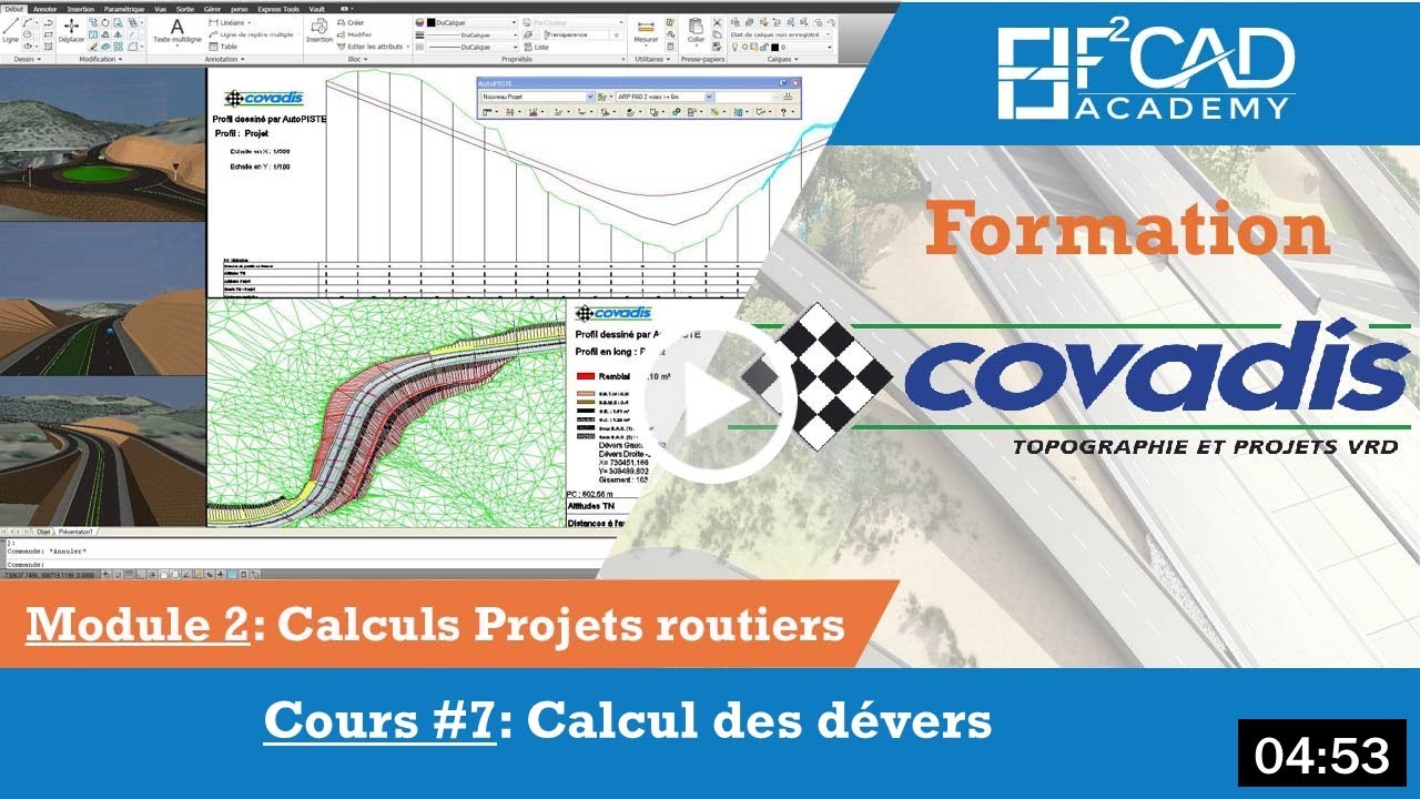 Calcul des dévers Projet Routier sur Covadis