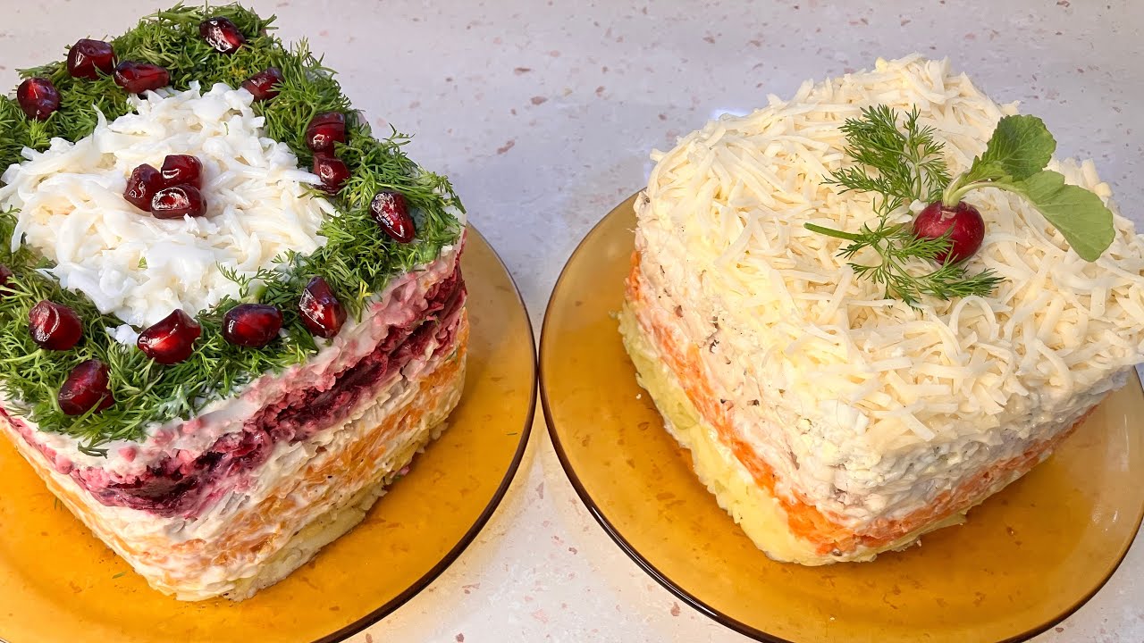 Bayram Süfrələrini Bəzəyən - Mimoza və Şuba salatı