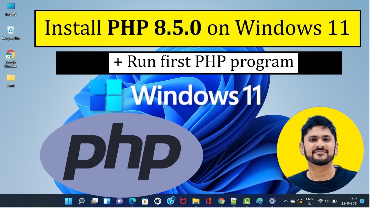 Как установить PHP 8.5.0 в Windows 11 | Запуск первой PHP-программы локально | Амит Сэнс