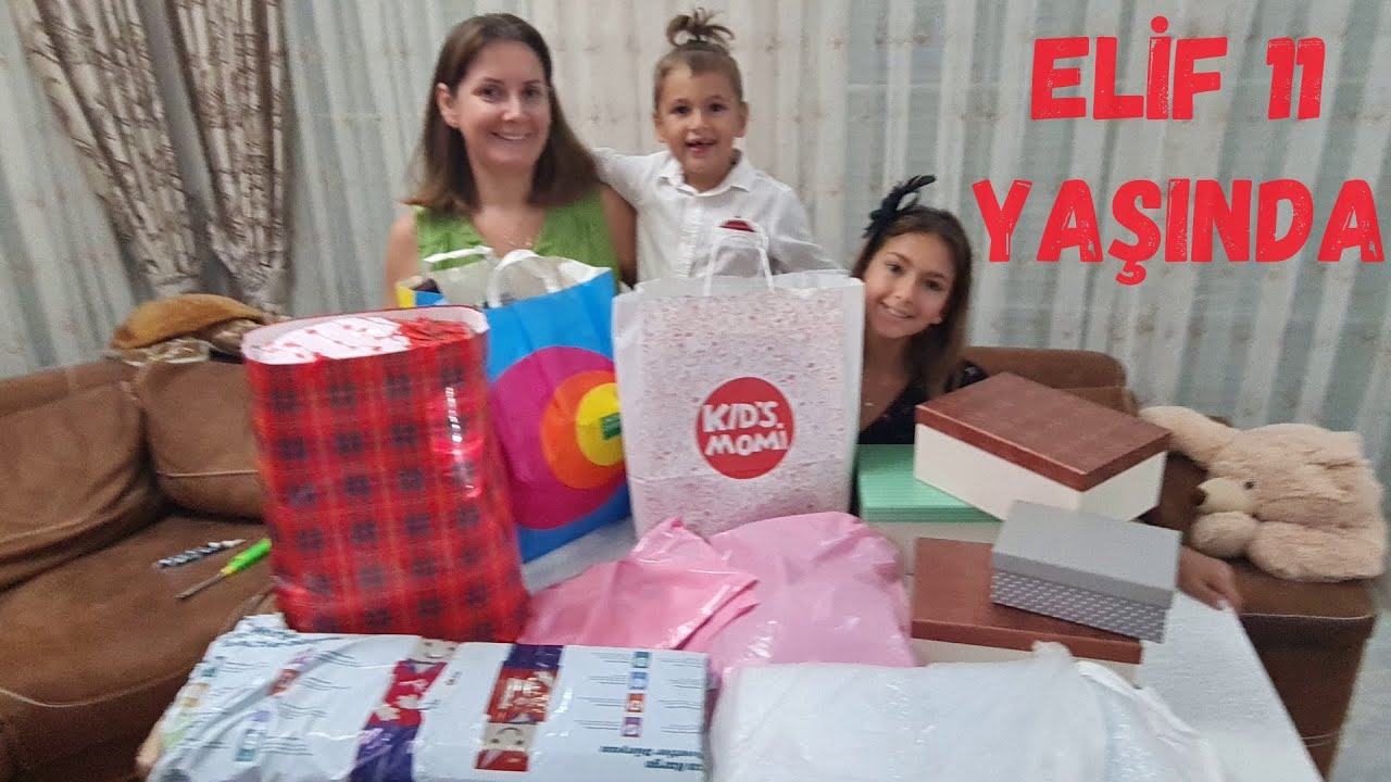 Elif'in doğum günü pastası ve  hediyeleri