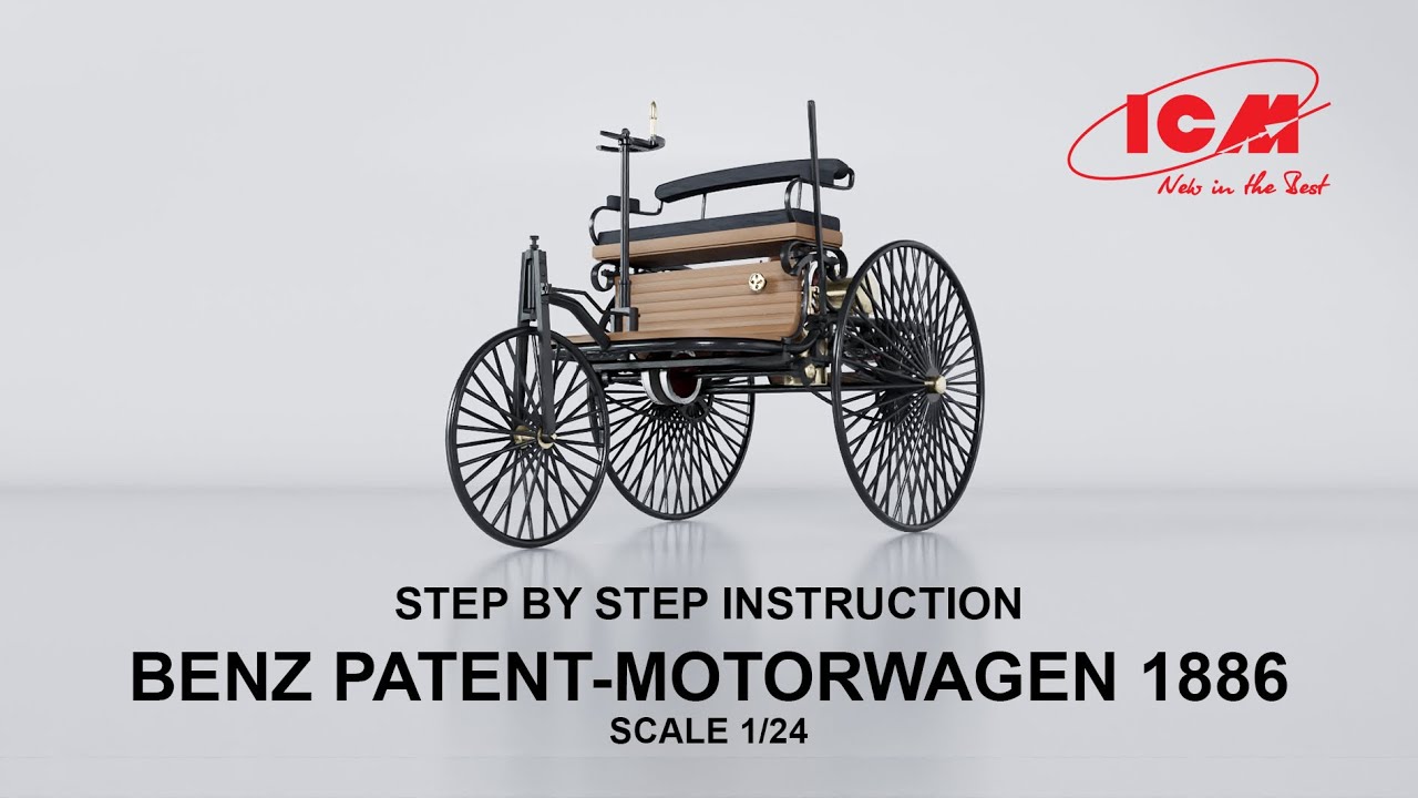 ICM | Benz Patent-Motowagen 1886 (Easy version) | Step by step instruction Item 24042 | Scale 1/24
