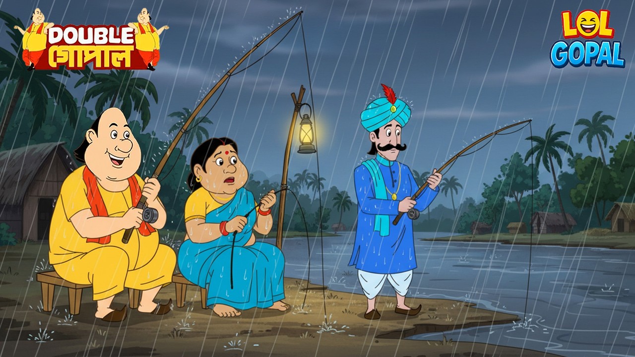 বৃষ্টির মধ্যে মাছ ধরতে যায় ডাবল গোপাল | Gopal Bhar (Bengali) | গোপালভাঁড় | Fun With Gopal | New Ep