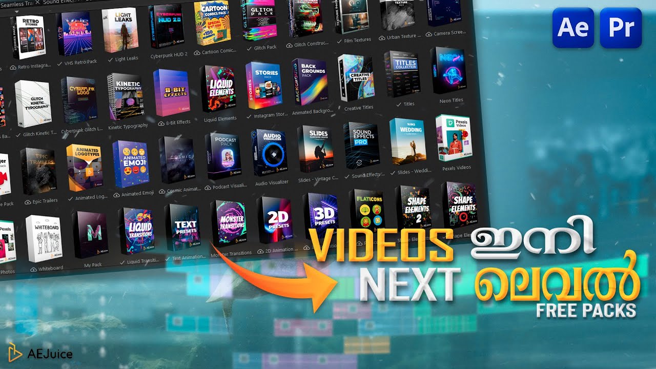Best Motion Pack | Aftereffects & Premiere Pro (Free Packs) | AeJuice Malayalam