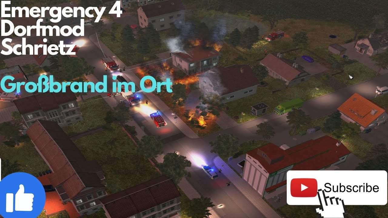 Großbrand im Ort/ Feuerwehr Schrietz / Emergency 4