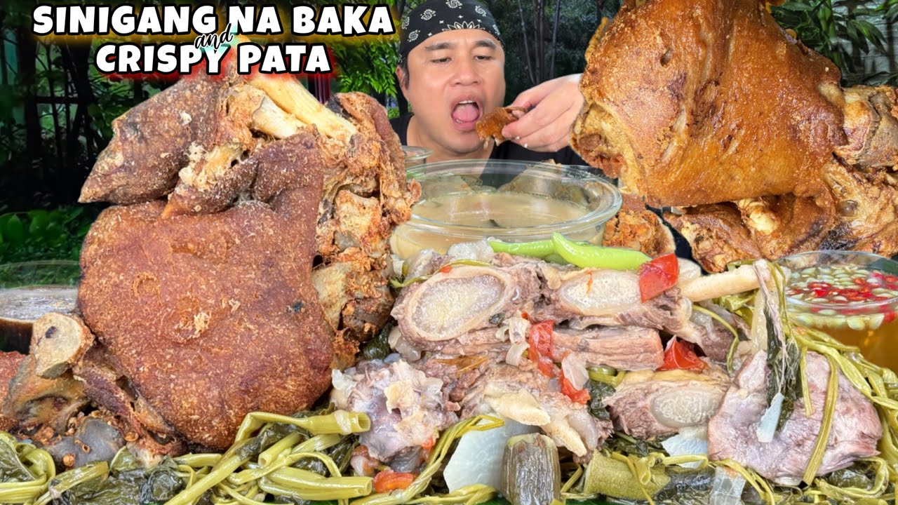 Sinigang na Baka at Crispy Pata ( Beef & Pork ) Mukbang Pinoy Mukbang