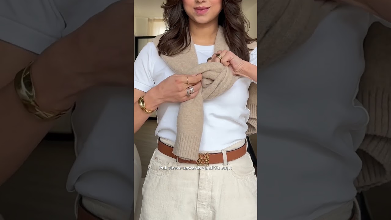 How to tie a sweater perfectly 💗 What do you think? Subscribe for 