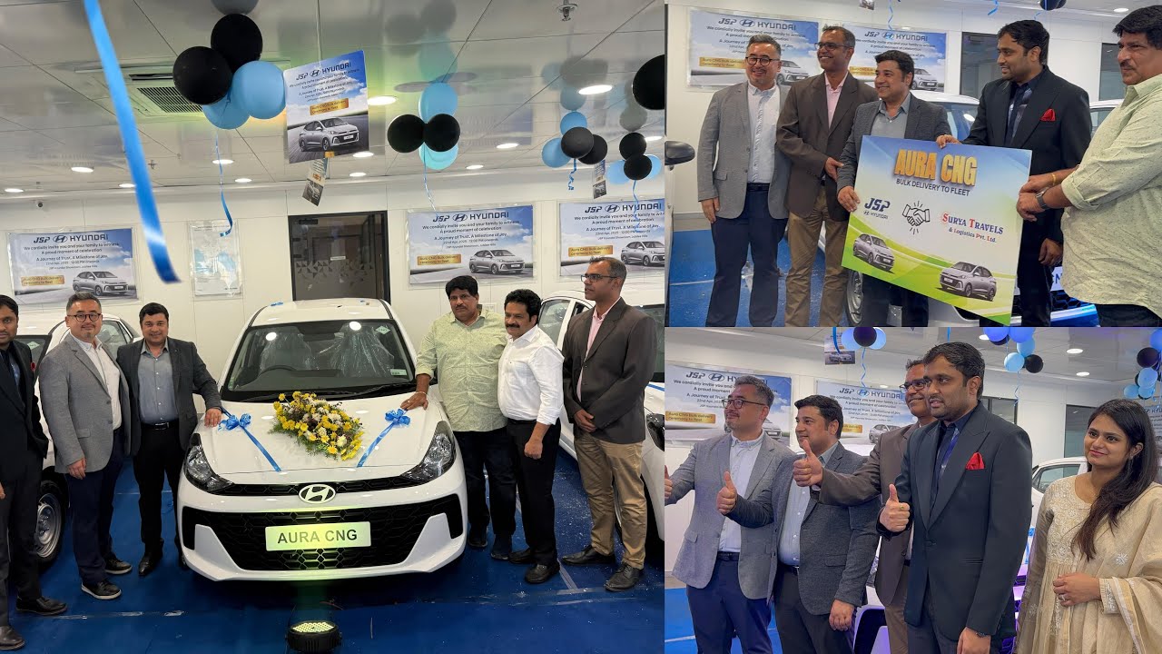 JSP Hyundai Kickstarts Green Mobility Drive with 35 Aura CNG Fleet Delivery at Hyderabad