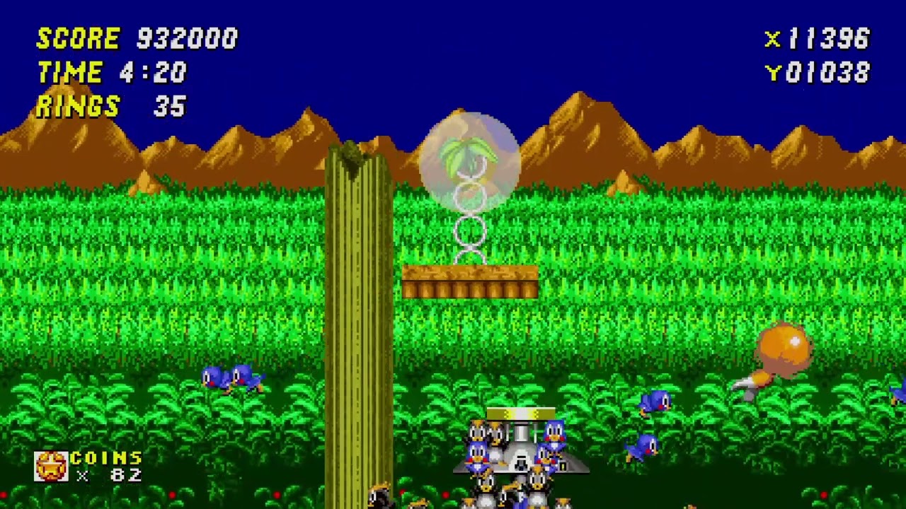 Fun with debug mode in sonic 2!