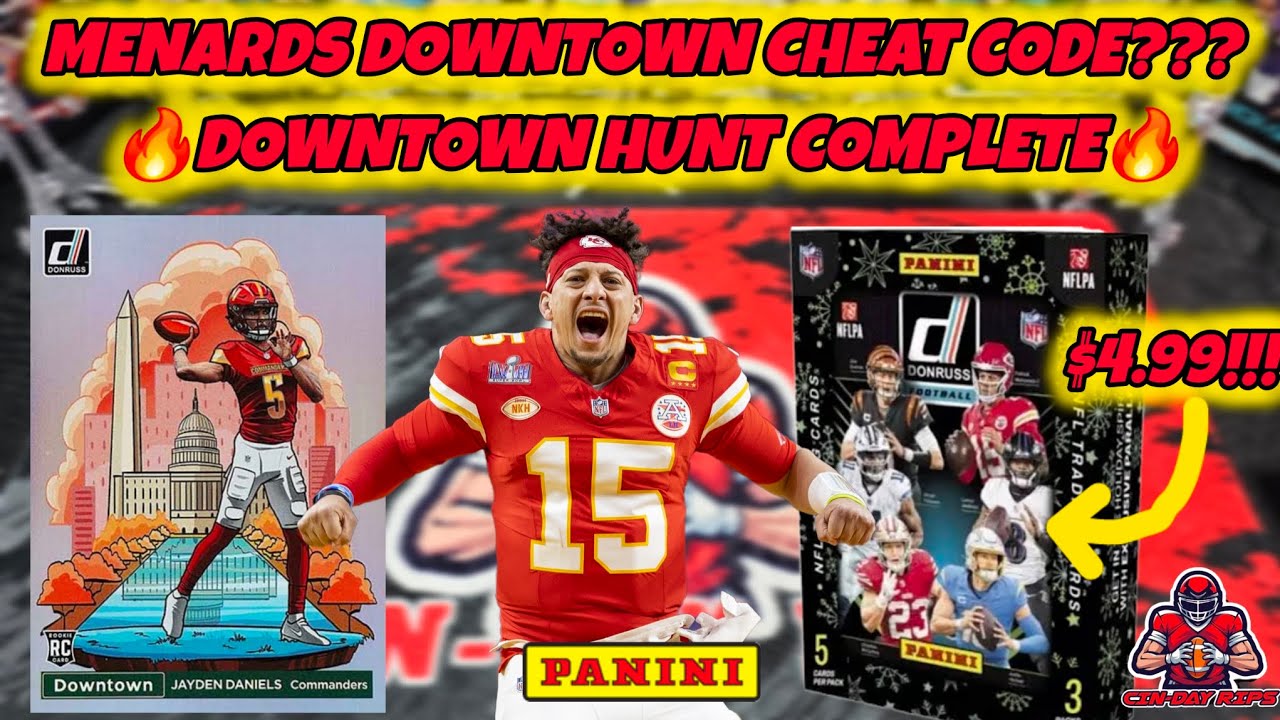 DOWNTOWN CHEAT CODE? 2024 Donruss Football Holiday Tin Hack! Big Hits, and a DT!  #panini #giveaway
