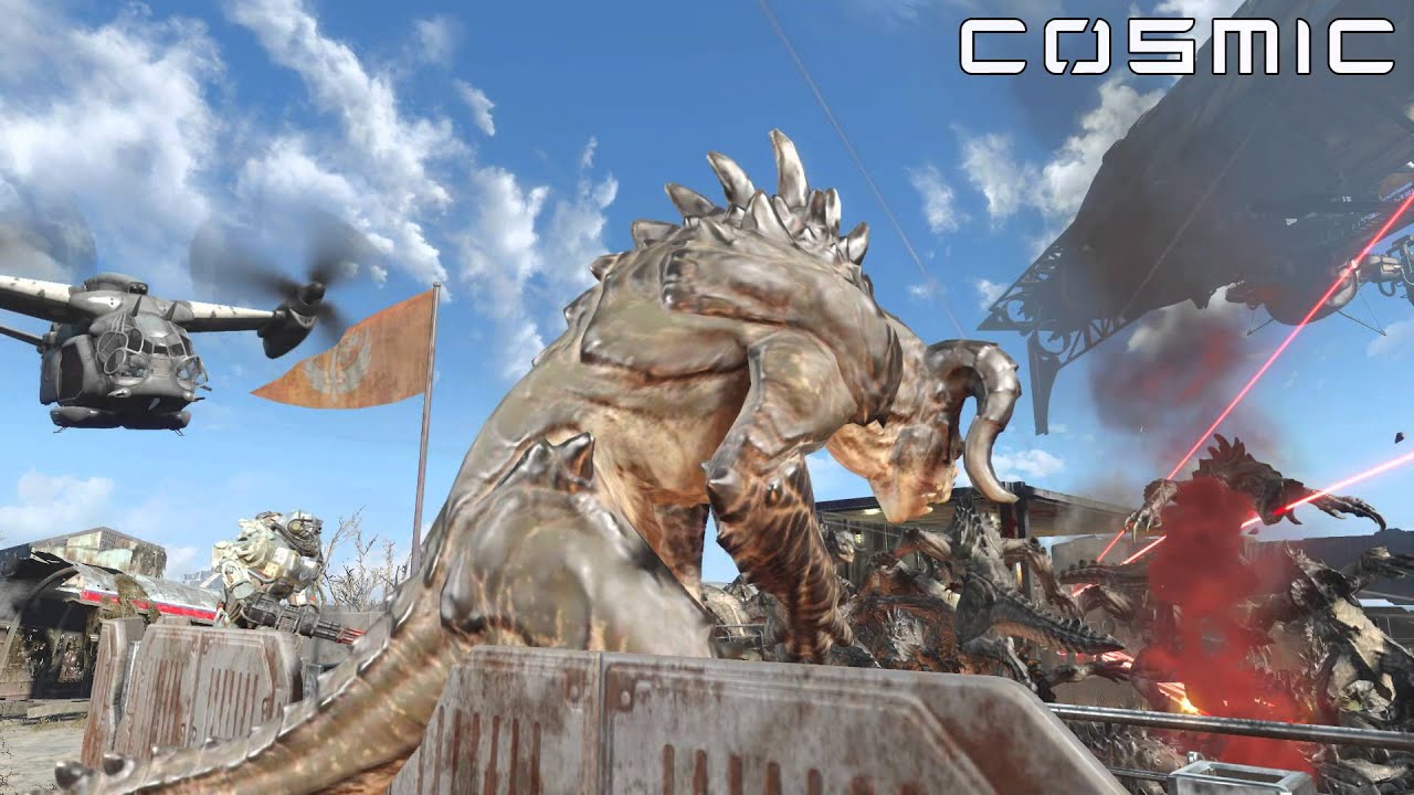 FALLOUT 4 BATTLE #9 - 300 Brotherhood of Steel VS. 30,000 Deathclaw