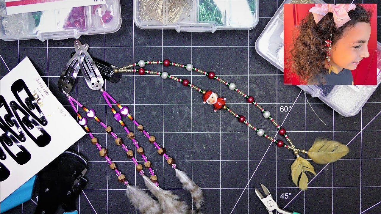 Beaded Hair Extension or Hair Wrap Snap Clip Tutorial! Easy, Quick & So Cute! Great Stocking Stuffer