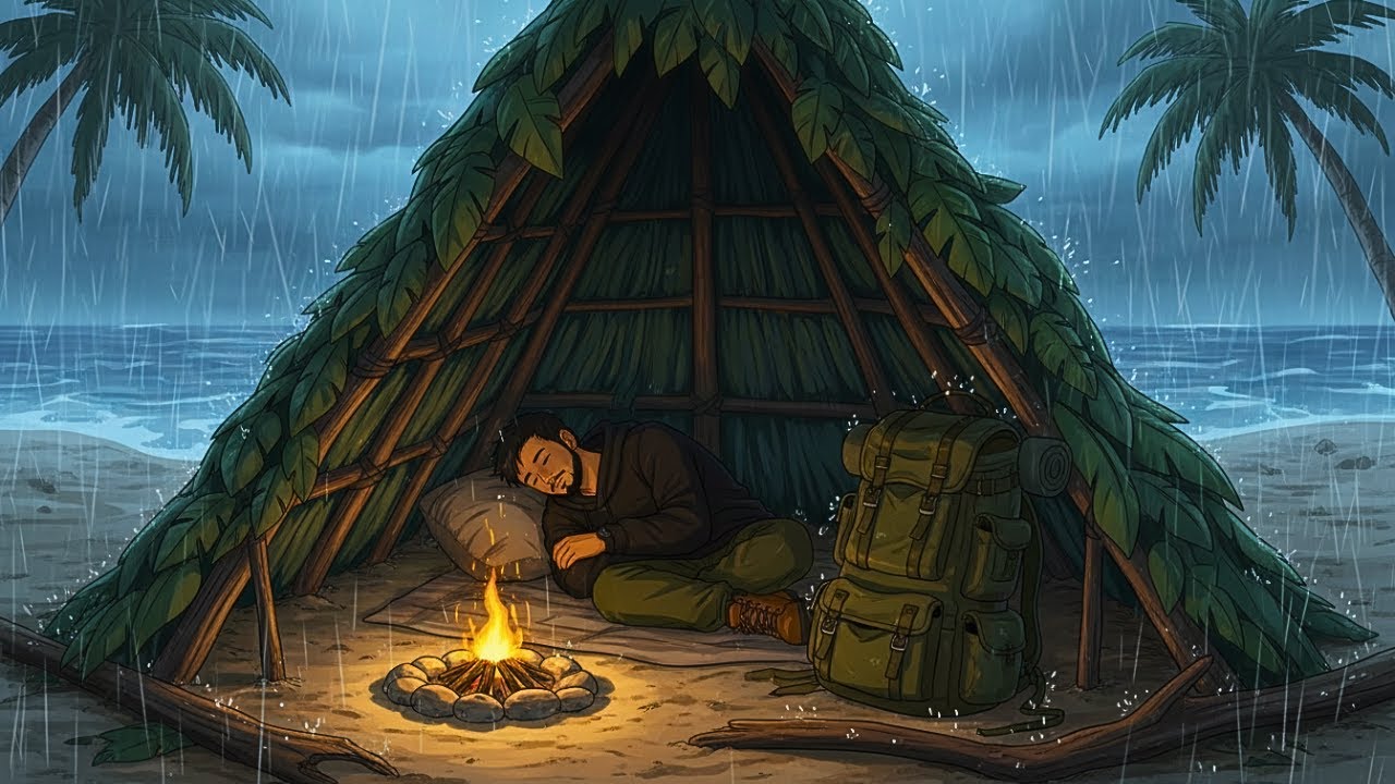 Gentle Rain by the Sea Shelter | Wonder & Rest – Calm Piano Music |