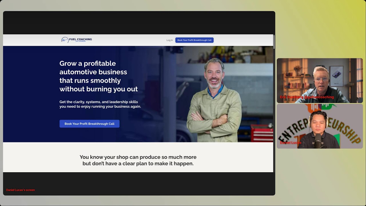 Entrepreneurship 101  in its first season features Eric Svedberg   talking about