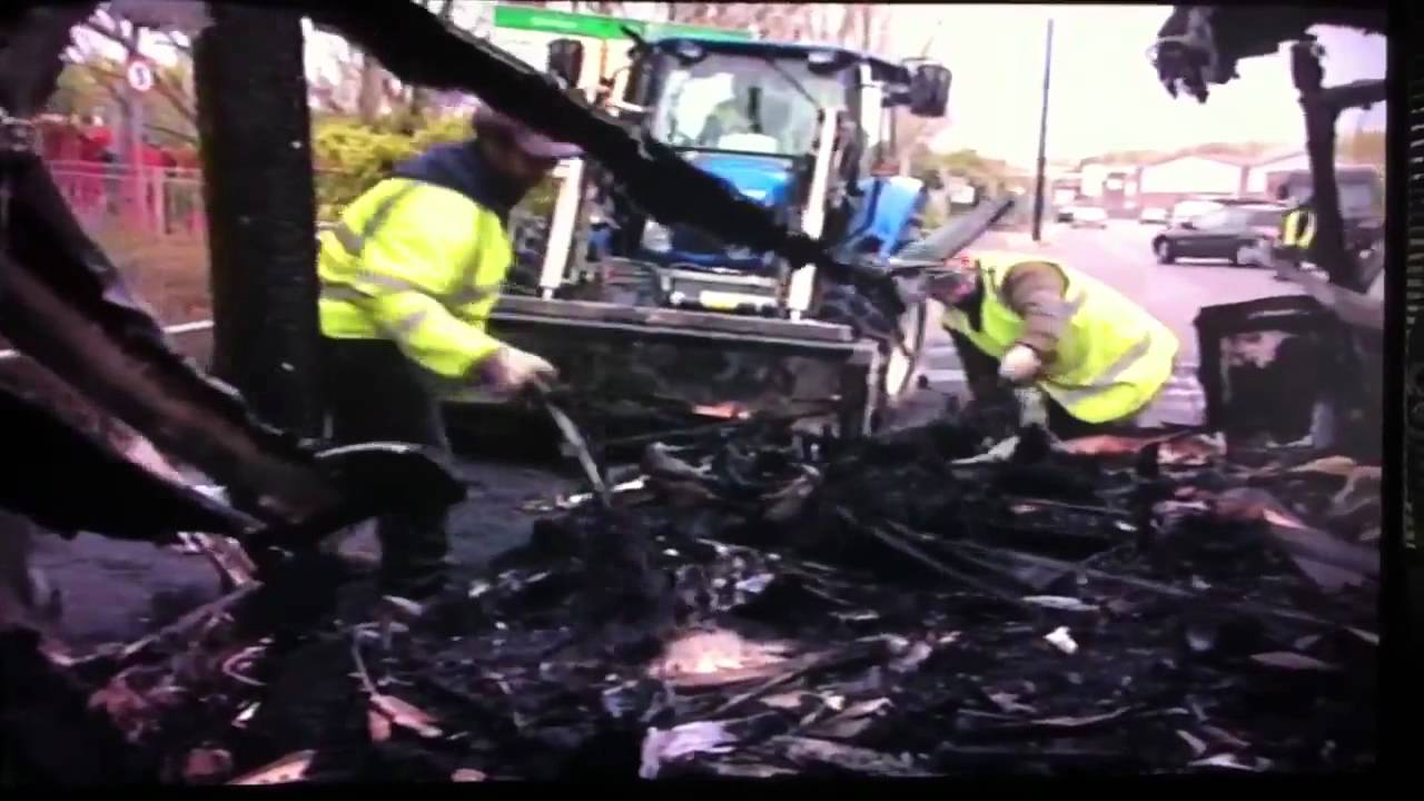 Lou from Grimefighters getting hit by a tyre
