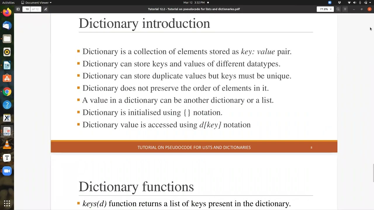 Concepts of Dictionary
