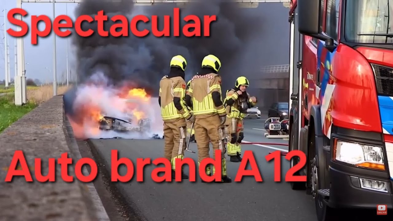 Auto brand snelweg💥Brandweer💥Politie 💥 Ambulance💥A12